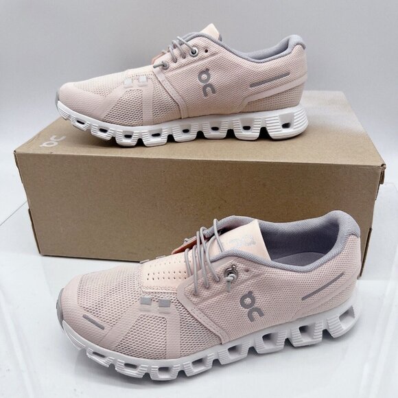 ON Cloud 5 Running Shoes Sneaker Shell/ White Pink Womens Size US 7 - Picture 3 of 12